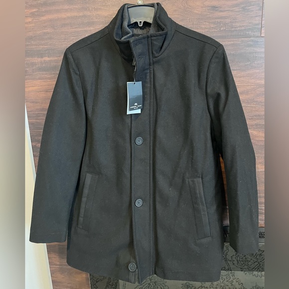 Andrew Marc Men's Black Wool Blent Car Coat - Picture 12 of 16